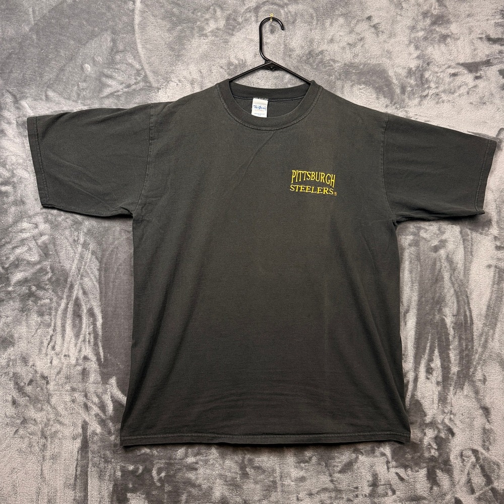 The Game T-Shirt Mens XL Black Pittsburgh Steelers Embroidered NFL Football Tee
